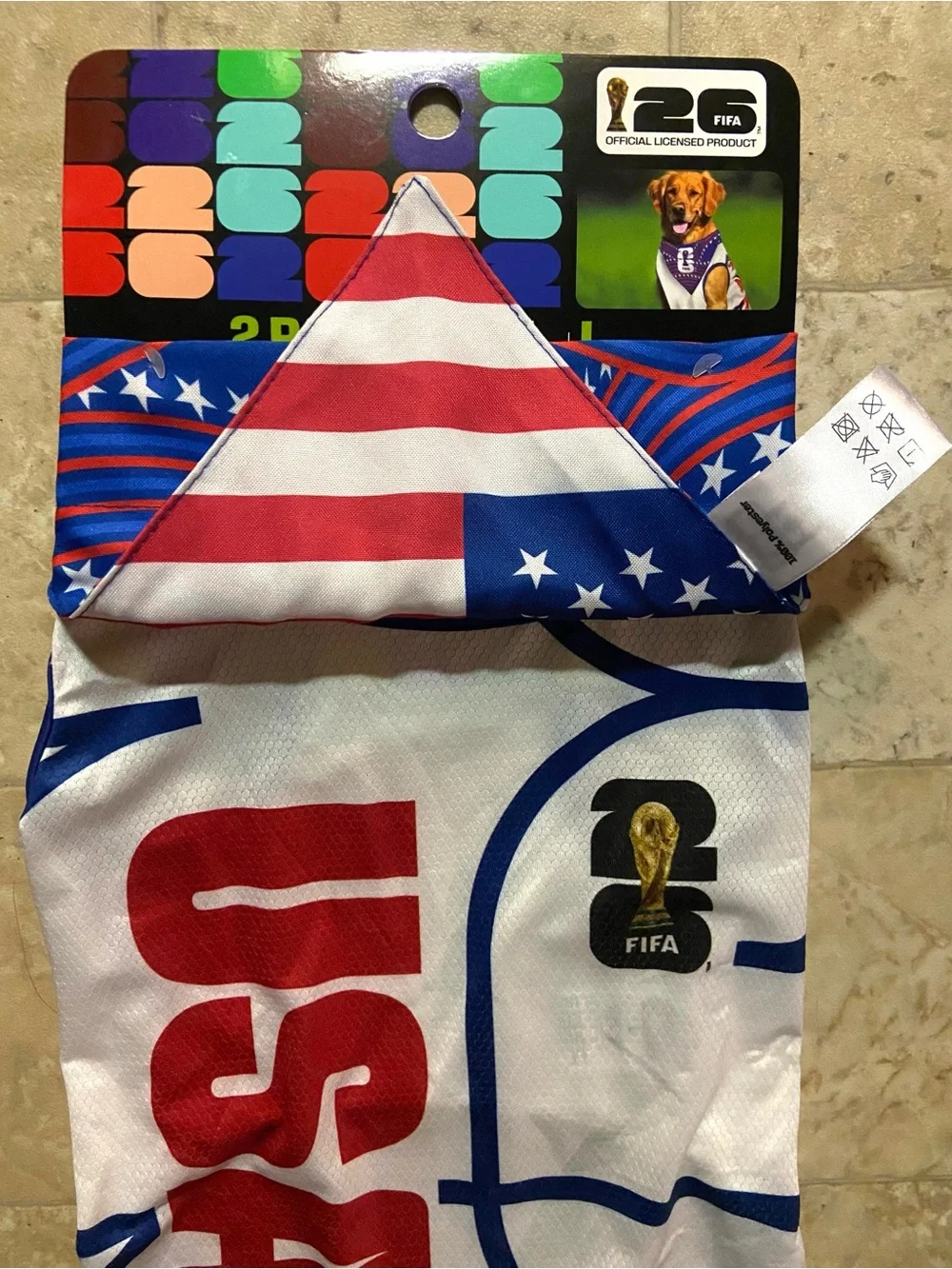 NWT Lg. FIFA ⚽️🐾 Shirt & Bandana Set💕 Bandana has different images on each side.